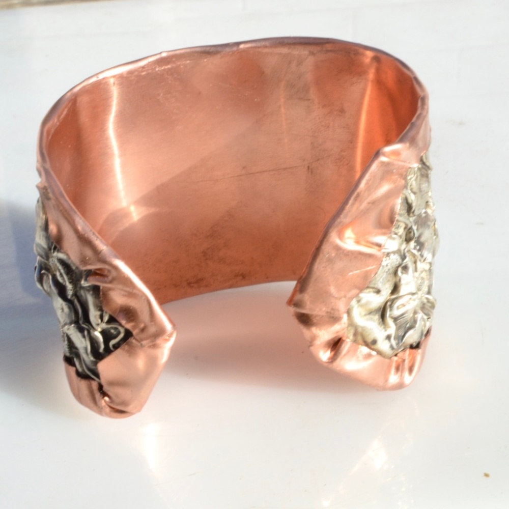 Antique Nouveau Floral Sterling Silver Bracelet - Picture 5 of 7
